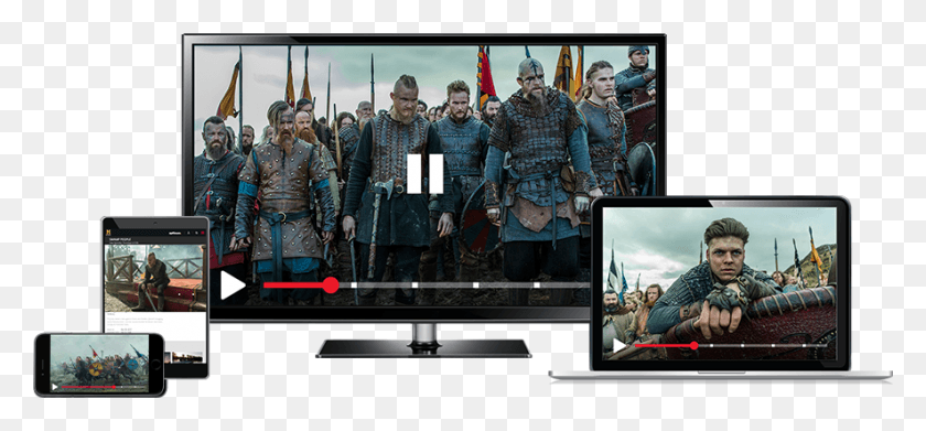 886x377 Pick Up Where You Left Off Anywhere You Watch History Great Army Viking, Person, Human, Monitor HD PNG Download