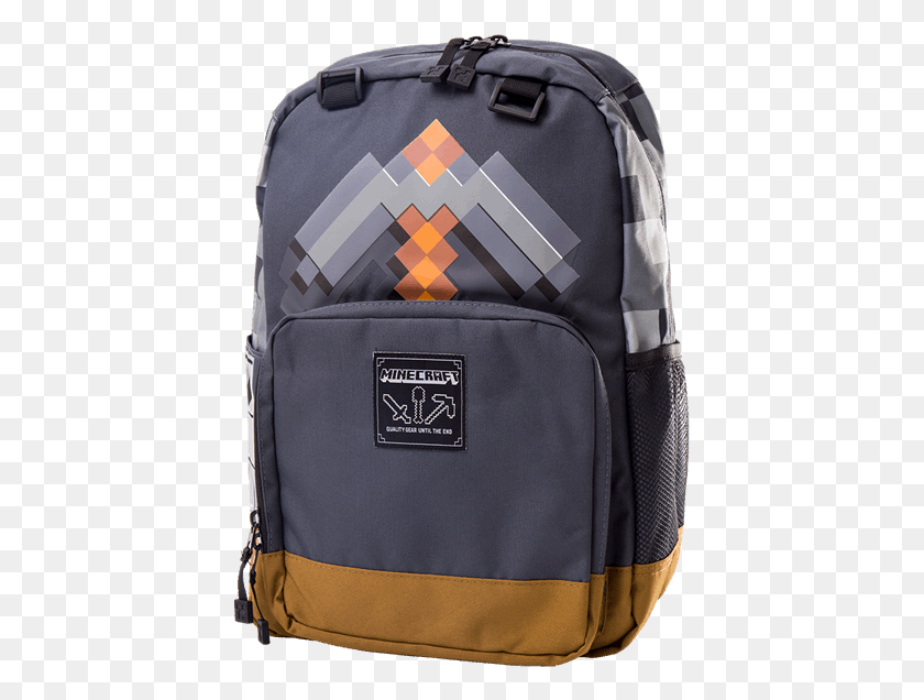 415x576 Pickaxe Adventure Grey Backpack Minecraft Backpack Pickaxe Adventure Grey, Bag HD PNG Download