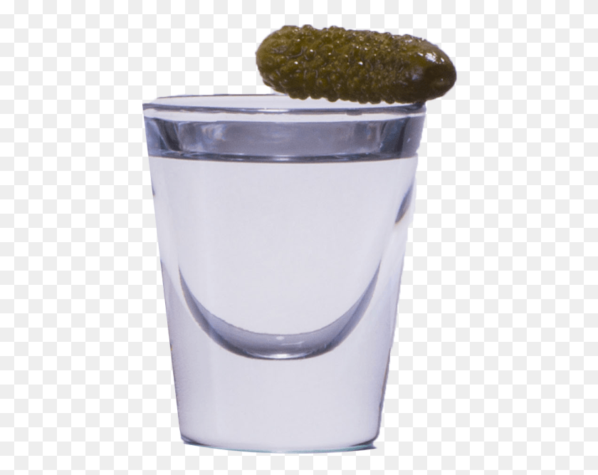 444x607 Pickled Shot Glass Of Vodka And Pickle, Milk, Beverage, Drink Descargar Hd Png