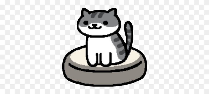342x319 Pickles Sitting On The Black And White Cushion Neko Atsume Cocoa And Marshmallow, Mammal, Animal, Wildlife HD PNG Download