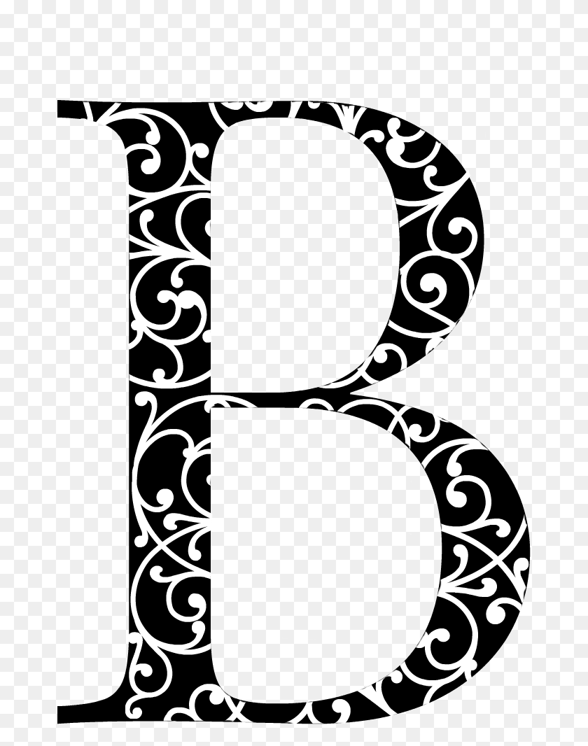 678x1006 Picmonkey Black White Initial Scroll Design Design, Text, Poster, Advertisement HD PNG Download