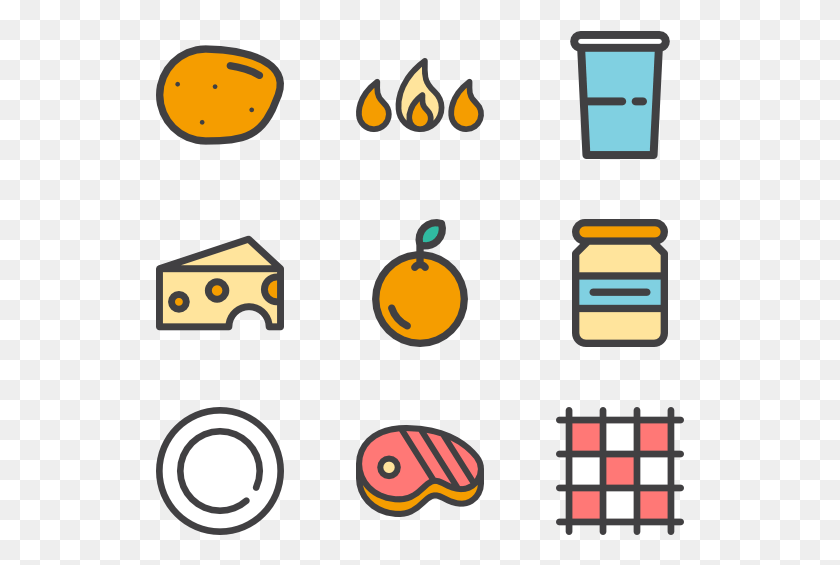 529x505 Picnic And Bbq Icons, Text, Pac Man HD PNG Download