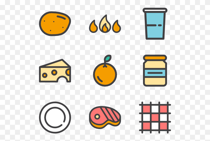 529x505 Picnic Y Barbacoa Iconos, Texto, Pac Man Hd Png