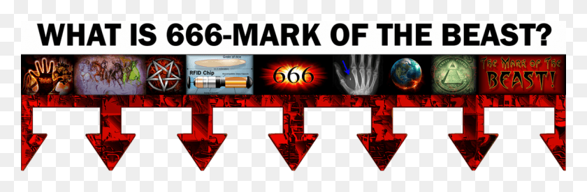 1143x317 Picture 666 The Mark Of The Beast, Text, Alphabet, Symbol HD PNG Download