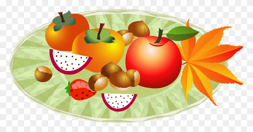 3474x1692 Picture Autumn Fruit Illustration Transprent Autumn, Lunch, Meal, Food HD PNG Download
