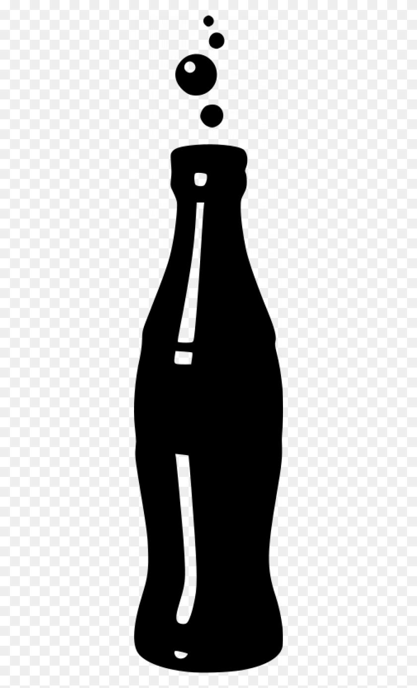300x1325 Picture Black And White Cola Bottle Silhouettes Glass Soda Bottle Silhouette, Gray, World Of Warcraft HD PNG Download