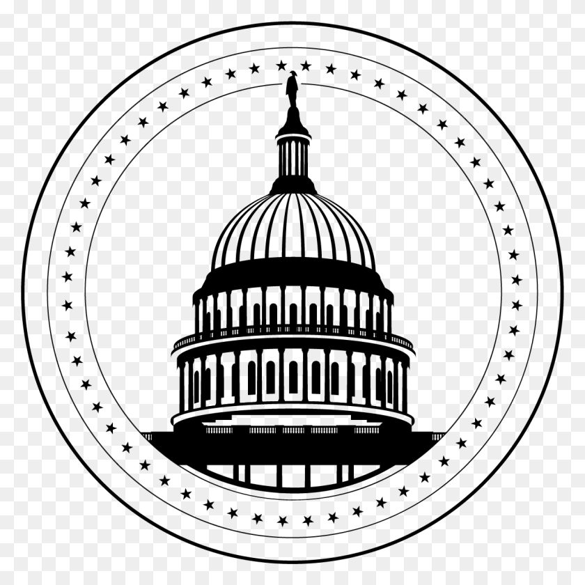 1134x1134 Picture Black And White Dome Congress Vienna Washington Dc Capitol Building Line Art, Label, Text, Logo HD PNG Download