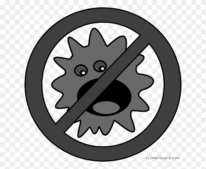 640x629 Picture Black And White Library Computer Clipartblack Dead Bacteria Clip Art, Machine, Wheel, Gear HD PNG Download
