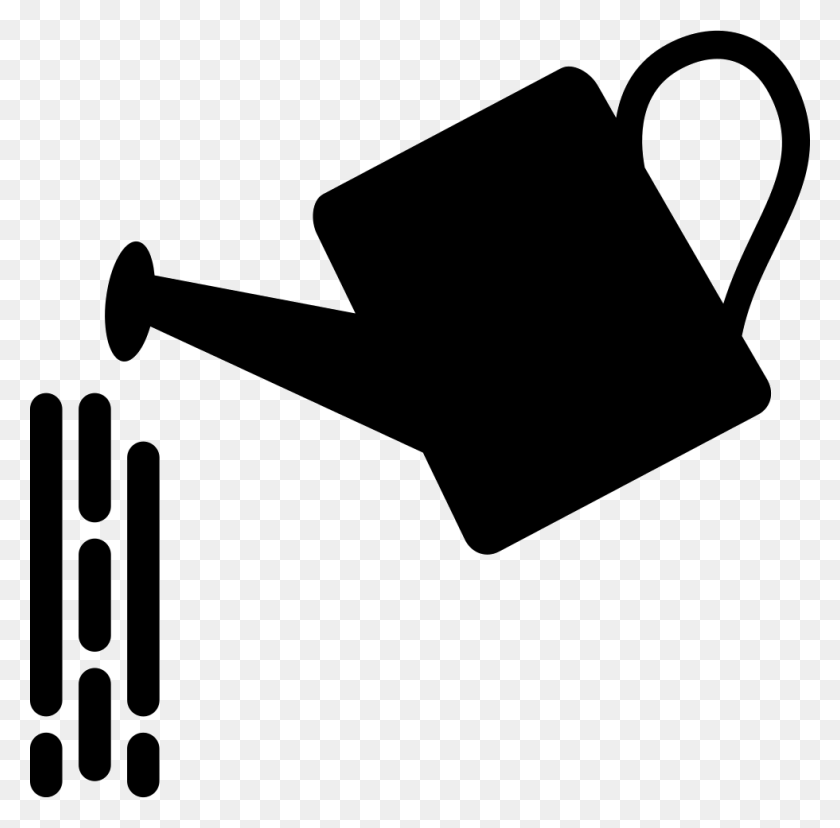 980x966 Picture Black And White Watering Tool For Icon Watering Icon, Tin, Can, Watering Can HD PNG Download