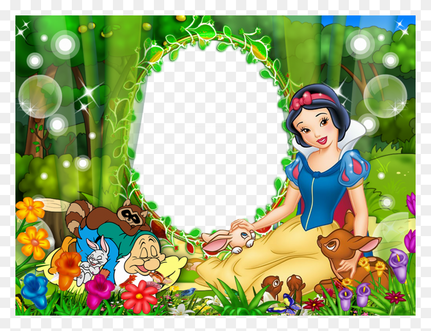 1400x1050 Picture Borders Disney Frames Birthday Frames Snow White And The Seven Dwarfs Frame, Graphics, Person HD PNG Download
