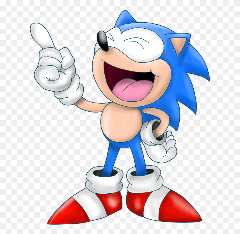 637x757 Picture Classic Sonic Artwork Laugh, Toy, Graphics HD PNG Download