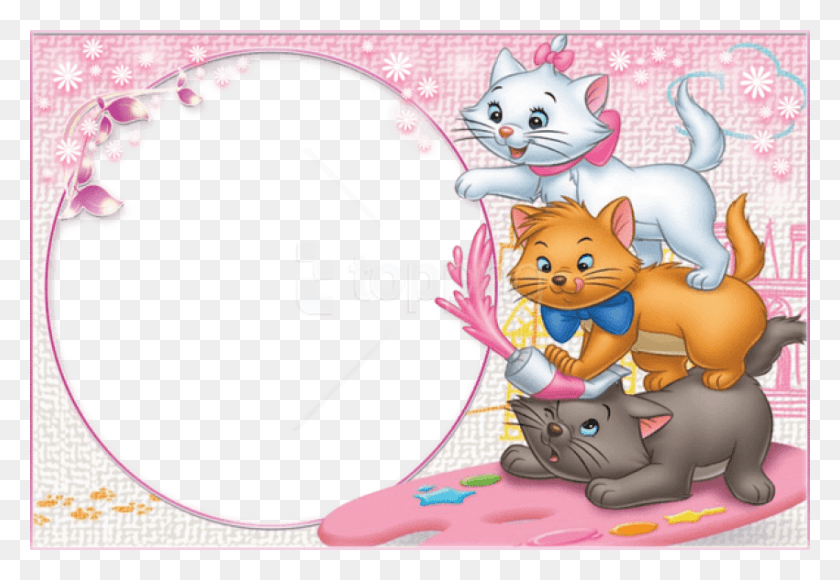 850x567 Picture Frame Kitten Border Clip Art, Clothing, Apparel, Underwear HD PNG Download