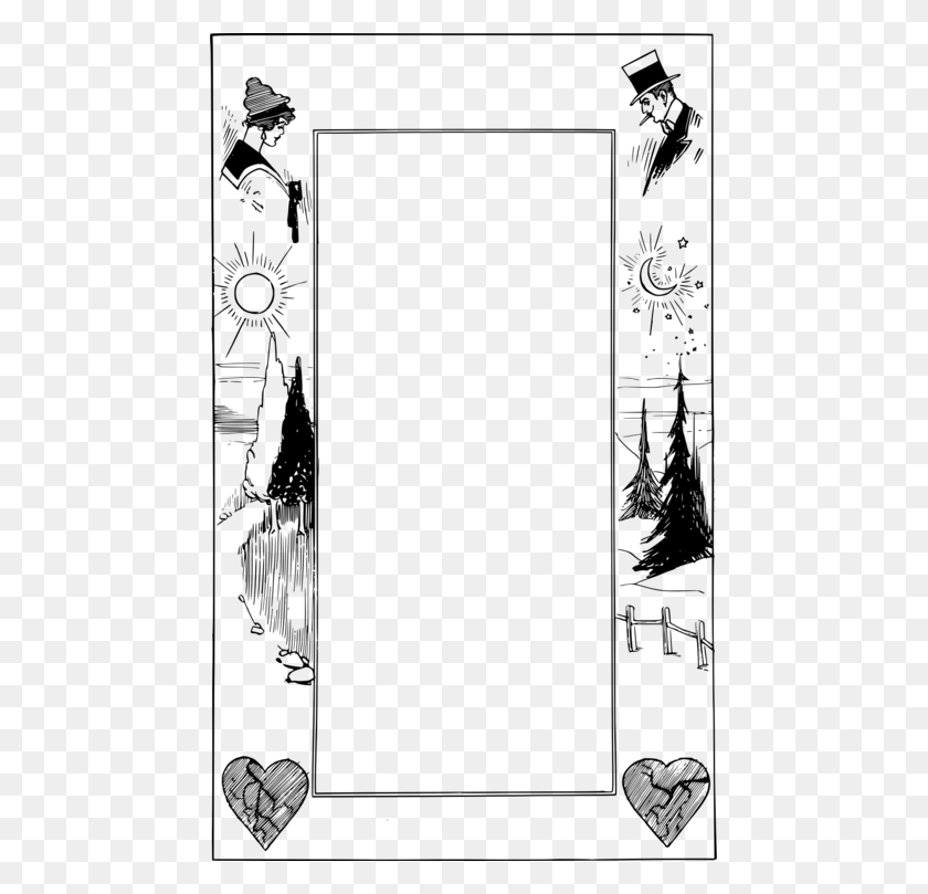459x749 Picture Frames Drawing Bed Frame Ornament Symbol Cartoon, Gray, World Of Warcraft HD PNG Download