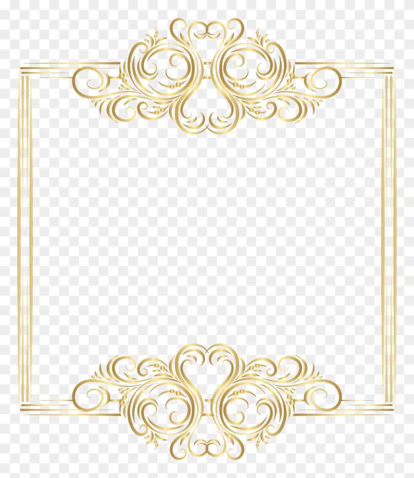 1370x1600 Picture Frames Gold Elegant Gold Frame, Floral Design, Pattern, Graphics HD PNG Download