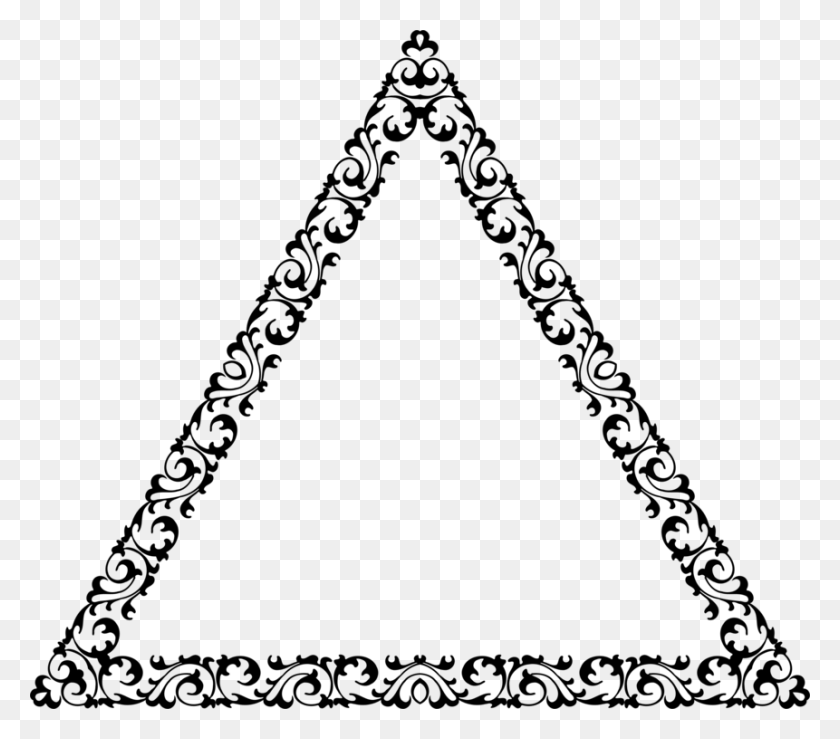 861x750 Picture Frames Triangle Decorative Arts Abstract Art Triangle, Gray, World Of Warcraft HD PNG Download