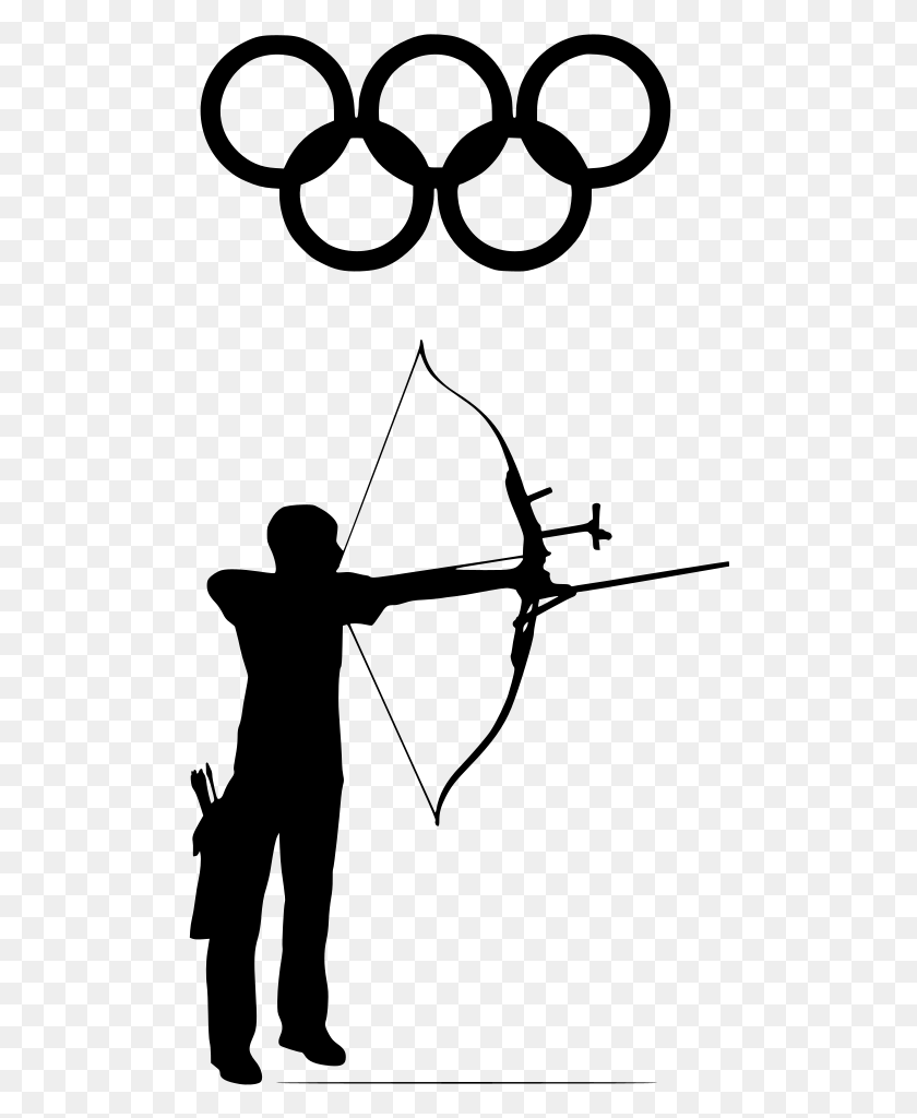 496x964 Picture Free Library Archery Vector Man Archery Black And White Clipart, Gray, World Of Warcraft HD PNG Download