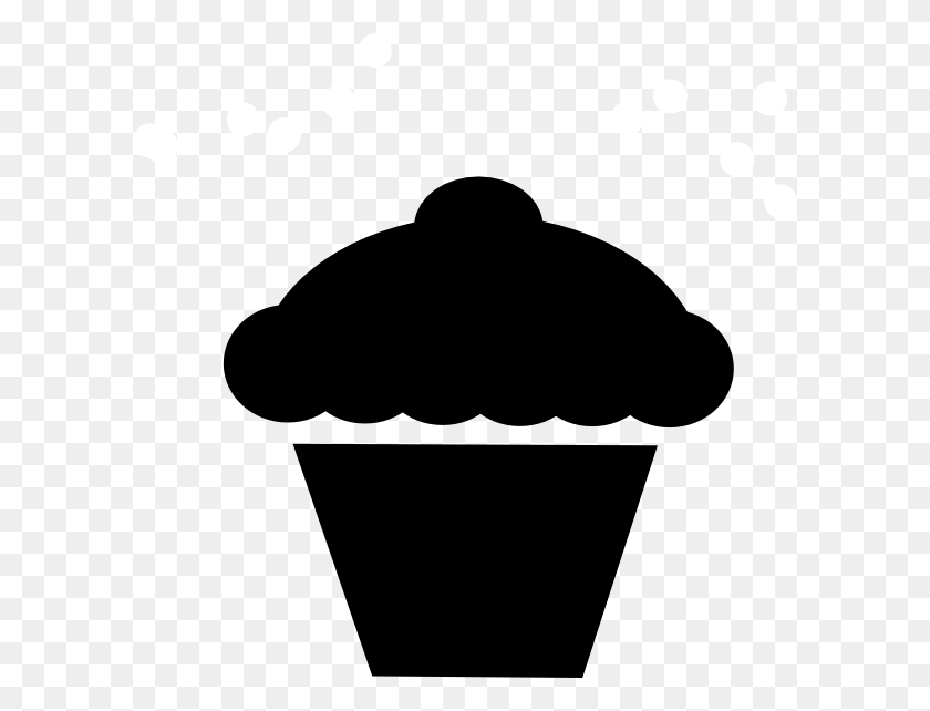600x582 Picture Free Library Muffin Clipart Black And White Cupcake Silhouette Transparent, Cone, Stencil, Cream HD PNG Download