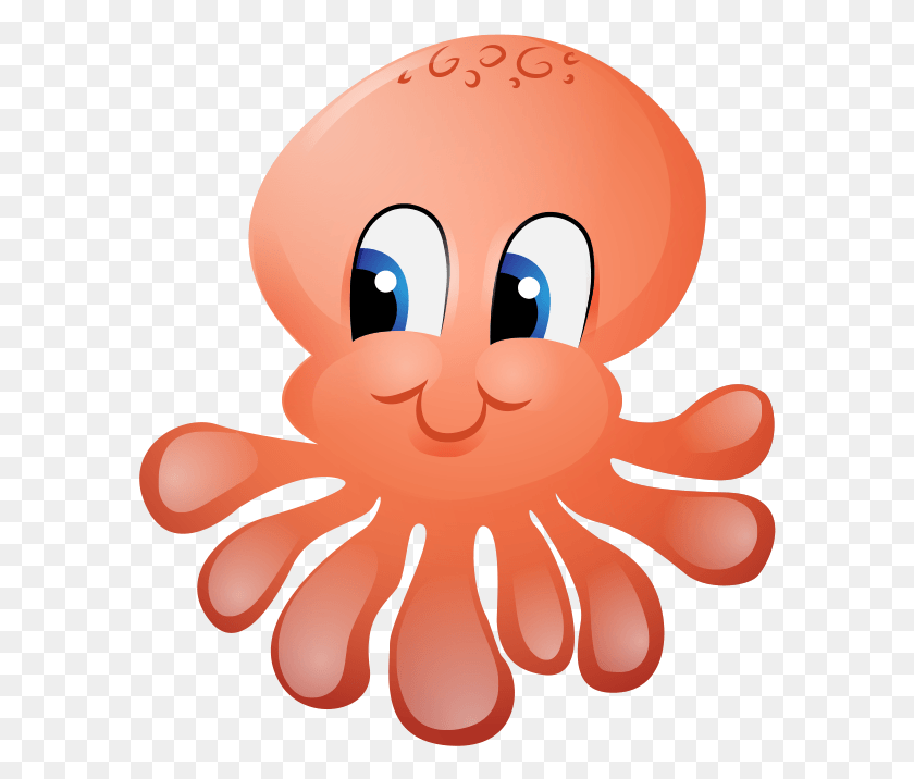 586x656 Picture Free Top Drawing Cute For Free Octopus Cartoon, Animal, Nature, Outdoors HD PNG Download