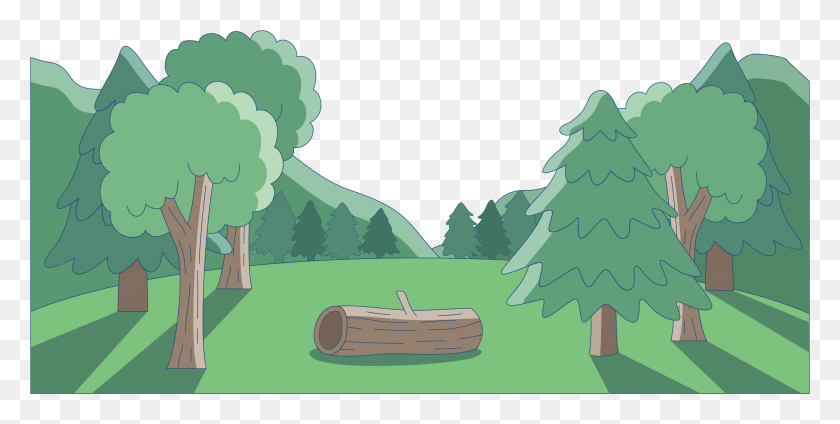 2556x1194 Picture Free Tree Green Map Of The Transprent Forest Cartoon, Plant, Vegetation, Outdoors HD PNG Download