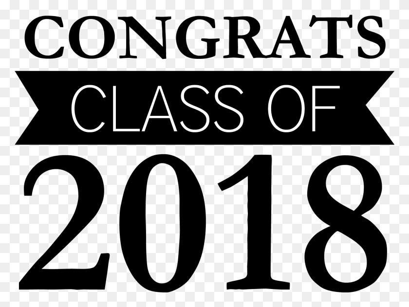 1988x1457 Picture Freeuse Congrats Graduation Clip Art Congrats Class Of 2018, Text, Alphabet, Number HD PNG Download