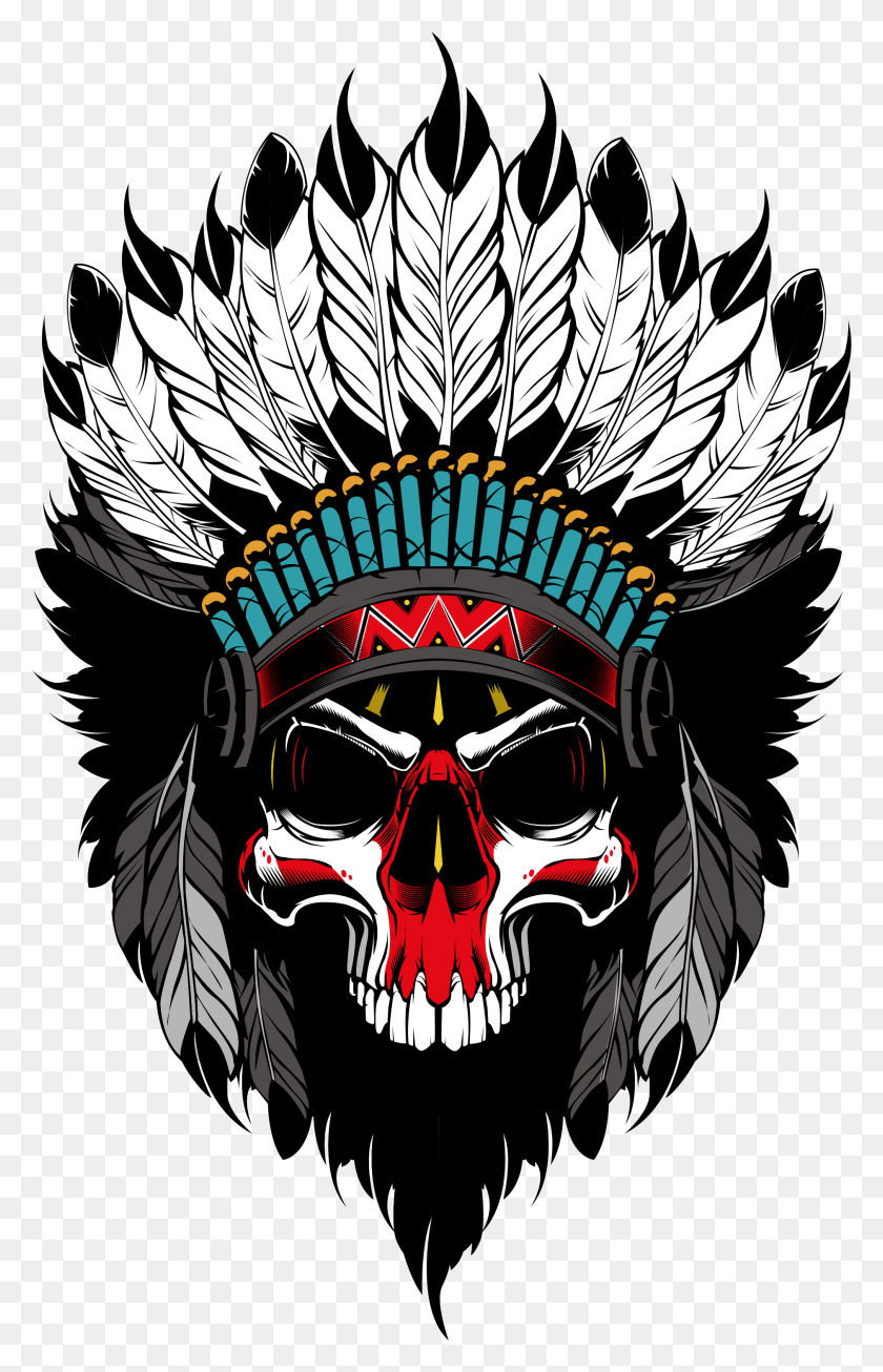 1878x3001 Picture Library Aztec Vector Skull Indian Skull Logo, Symbol, Emblem, Face HD PNG Download