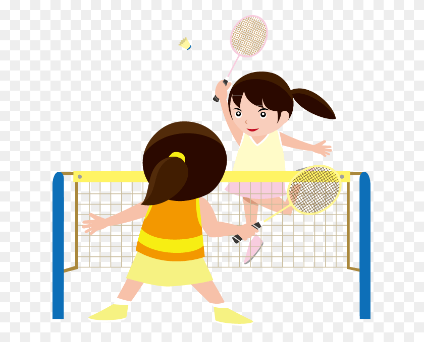 631x619 Picture Library Badminton Clipart Kid Play Playing Badminton Clip Art, Person, Human, Tennis Racket HD PNG Download