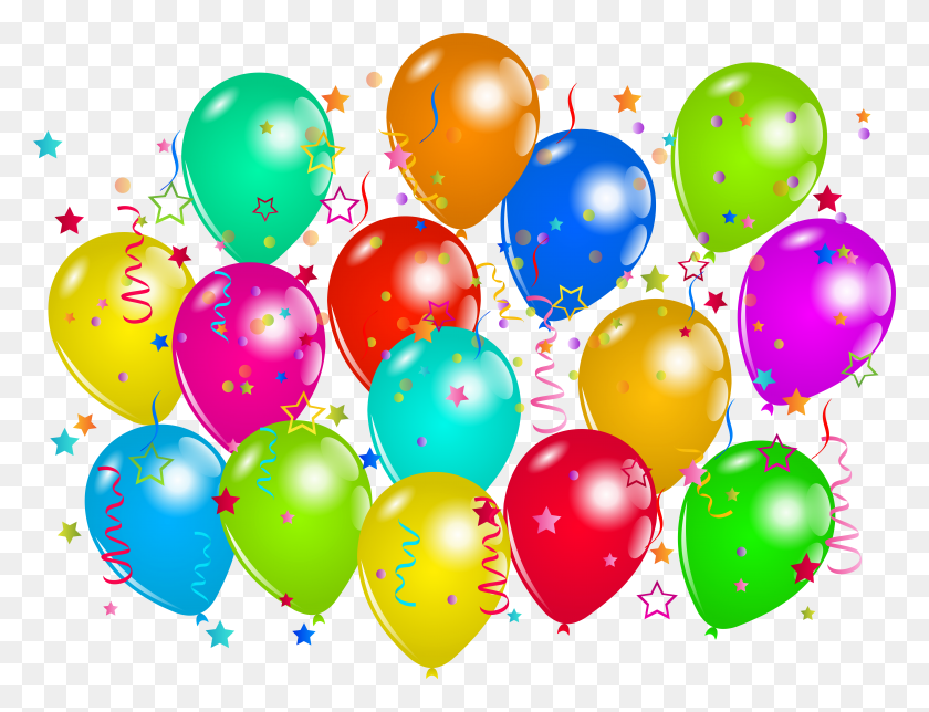 6097x4571 Picture Library Library Collection Of Free Decretion Birthday Balloons Decoration HD PNG Download