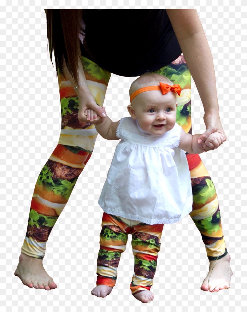 743x999 Picture Of A Baby Wearing Custom Printed Baby Leggings Toddler, Clothing, Apparel, Skin HD PNG Download