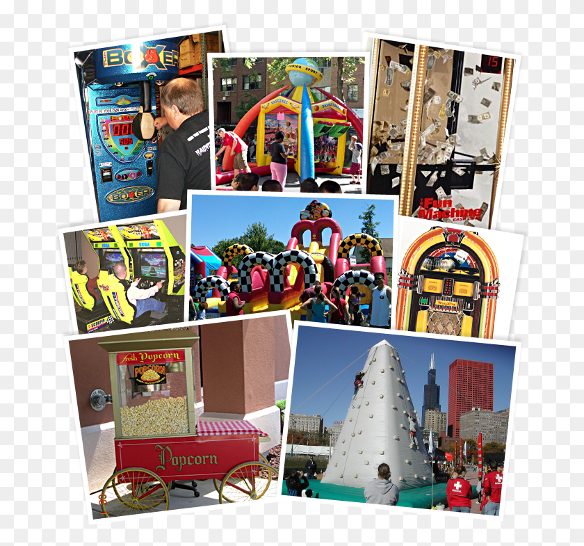 685x725 Picture Of All The Inflatables Craft, Person, Human, Collage HD PNG Download