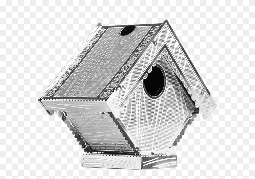 596x531 Descargar Png Picture Of Bird House Bird House Metal Earth Kit De Modelo 3D, Reloj De Pulsera, Den, Agujero Hd Png