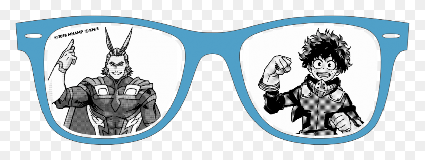 1063x351 Иллюстрация Boku No Hero Academia Jins Paint Glasses Капитан Америка, Человек, Человек, Очки Hd Png Скачать