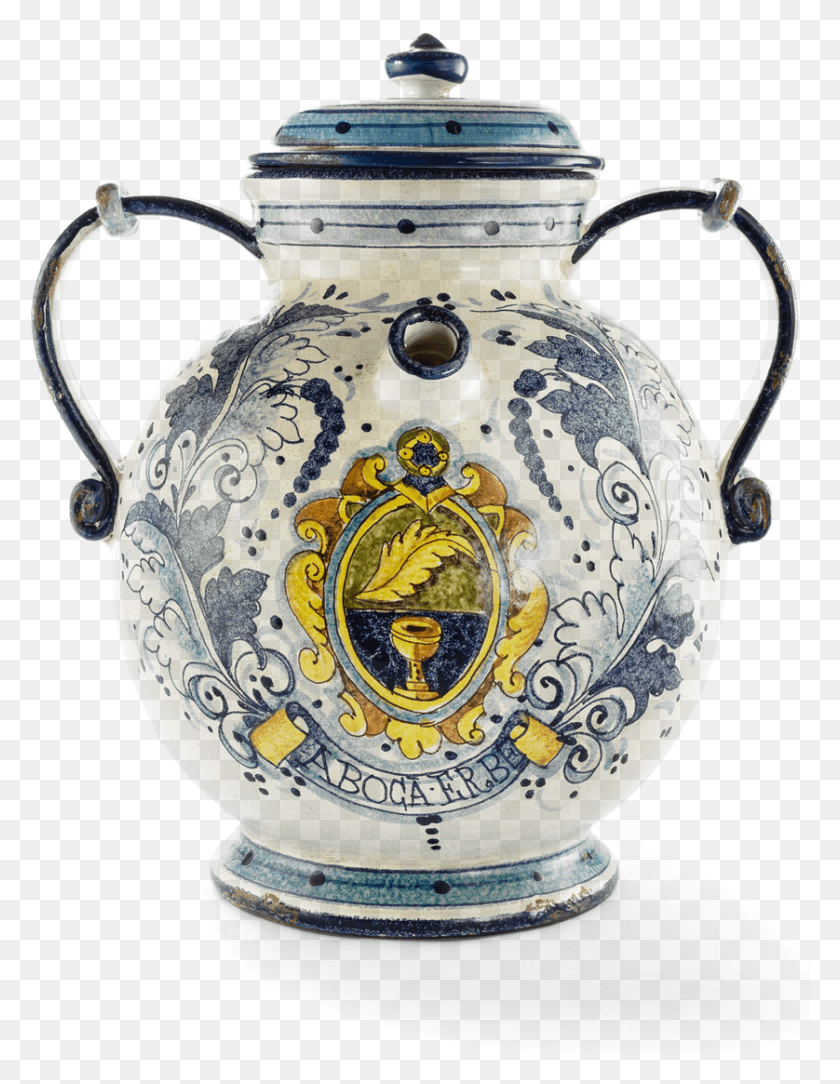 838x1101 Picture Of Ceramic Amphora With Aboca Crest Teapot, Pottery, Jar, Urn HD PNG Download