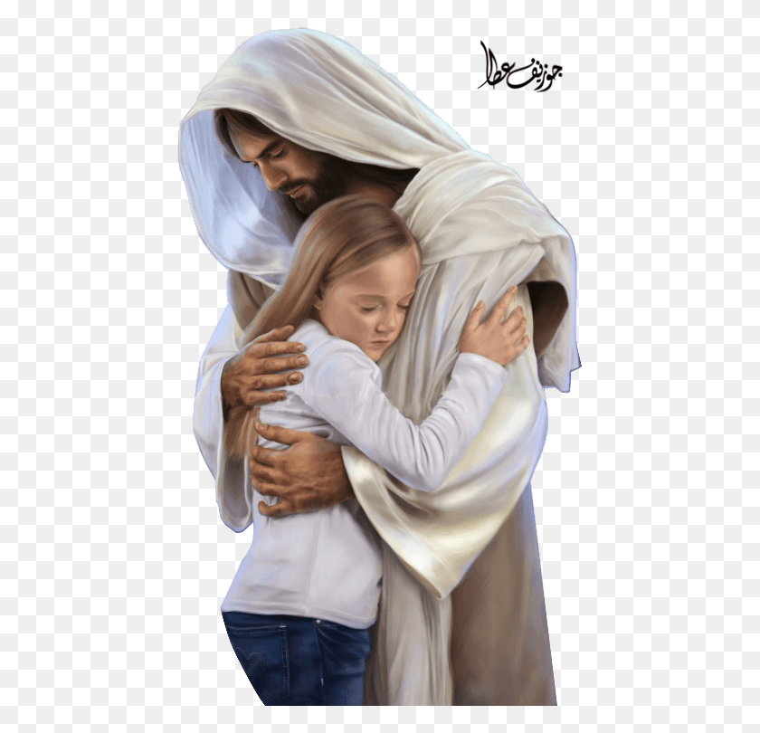 447x750 Picture Of Christ Hugging A Girl Jesus Hugging, Hug, Person, Human HD PNG Download