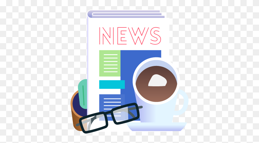 385x404 Picture Of Coffee In Front Of A Book Labeled News Graphic Design, Label, Text, Coffee Cup HD PNG Download