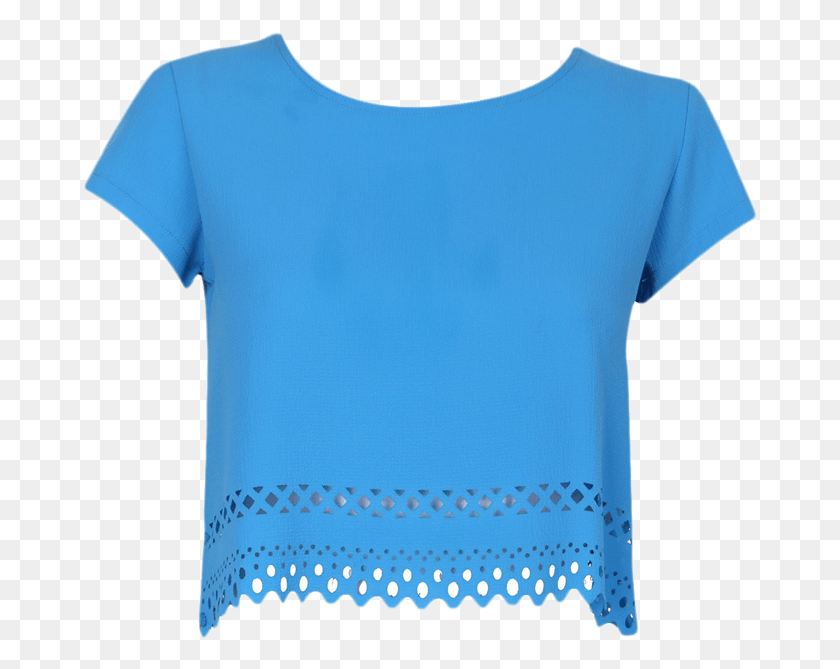 676x609 Picture Of Crepe Laser Cut Out Crop Top Blouse, Clothing, Apparel, Home Decor HD PNG Download