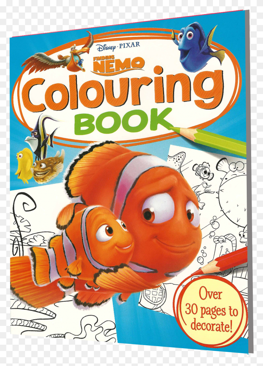 993x1411 Picture Of Disney Coloring Book Finding Nemo Finding Nemo, Fish, Animal, Goldfish HD PNG Download