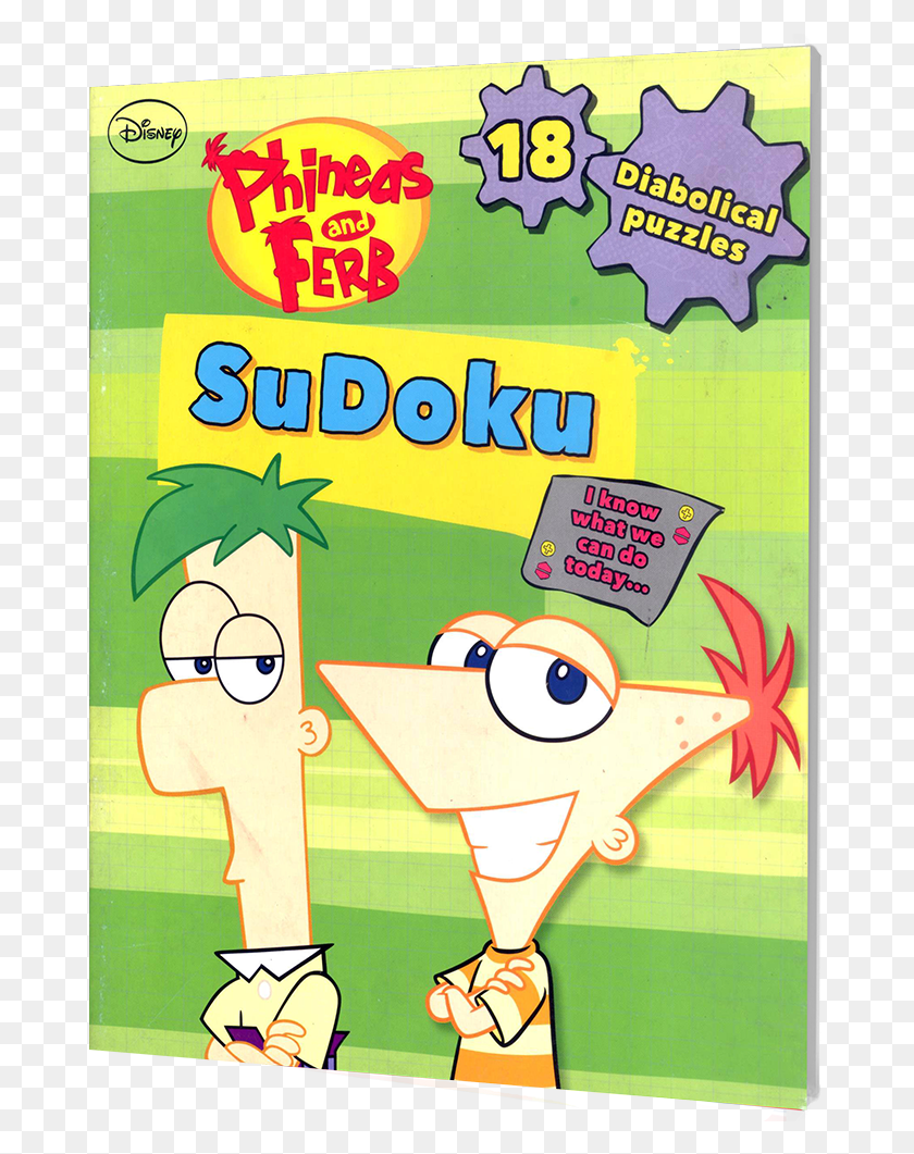 677x1001 Picture Of Disney Phineas And Ferb Sudoku Book, Poster, Advertisement, Text HD PNG Download