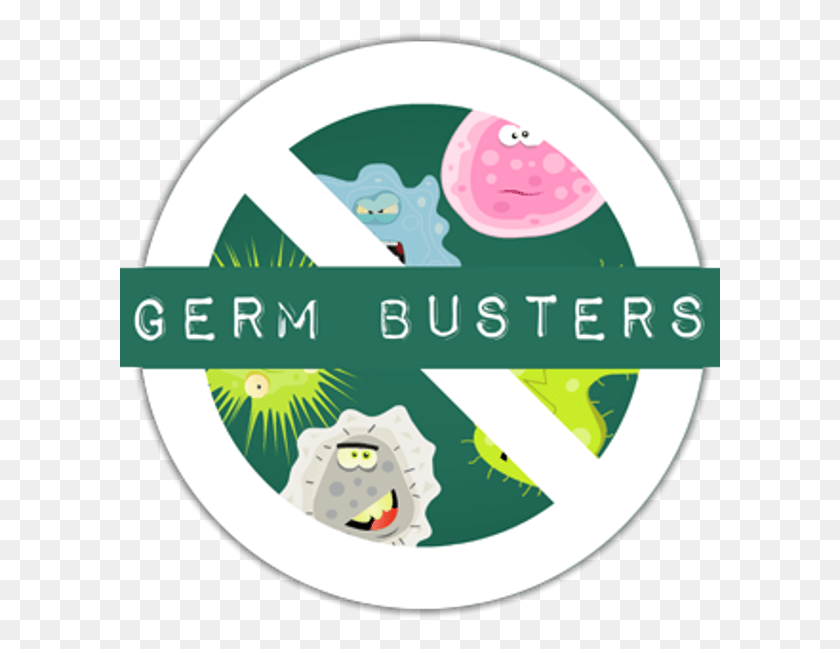 601x589 Picture Of Germ Busters Circle, Label, Text, Plant HD PNG Download