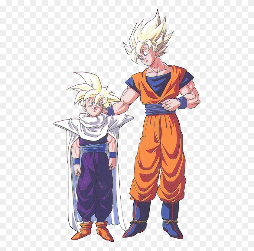 489x772 Picture Of Goku And Gohan From Dragon Ball Z With An Son Goku Son Gohan, Person, Human, Comics HD PNG Download