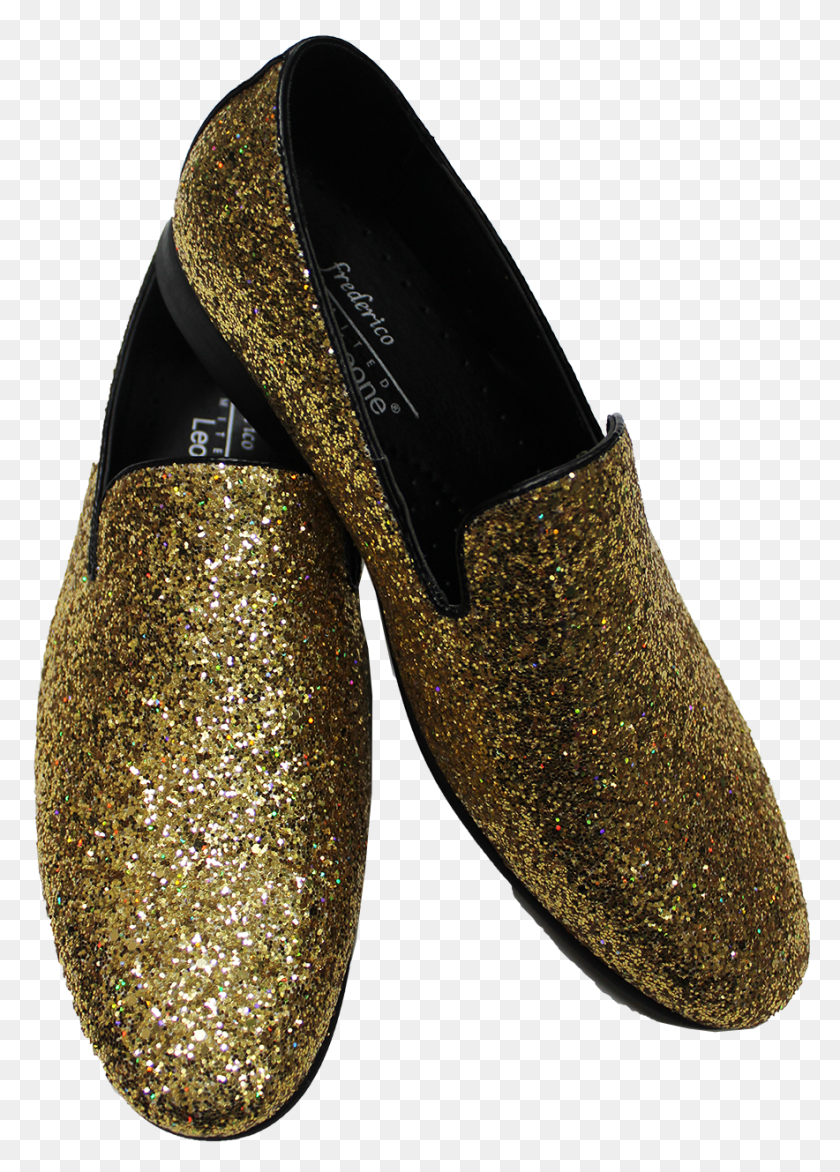884x1261 Picture Of Gold Sparkle Shoe Picture Of Gold Sparkle, Clothing, Apparel, Footwear HD PNG Download