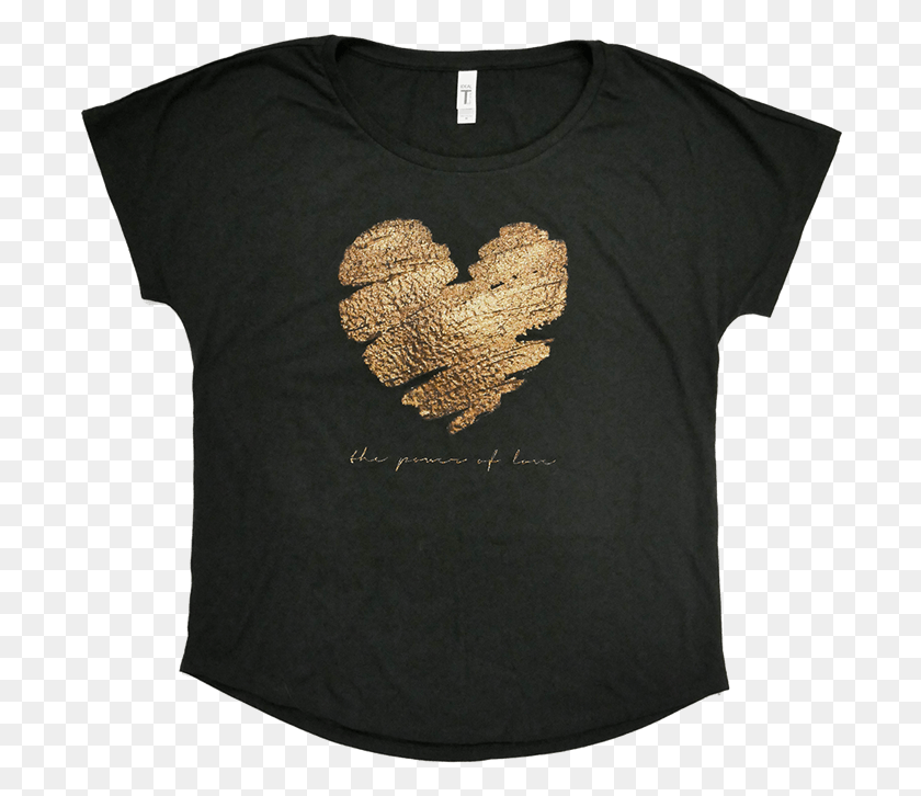 696x666 Picture Of Golden Heart, Clothing, Apparel, T-shirt HD PNG Download