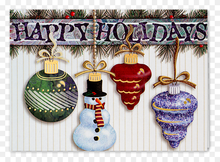 944x677 Picture Of Hanging Ornaments Greeting Card Thanksgiving, Snow, Outdoors, Nature HD PNG Download