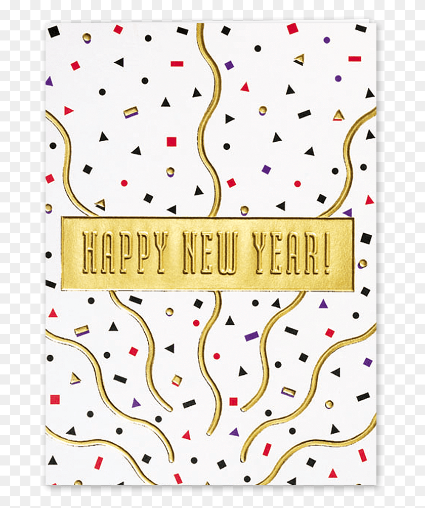 677x944 Picture Of Happy New Year Confetti Greeting Card Illustration, Paper, Poster, Advertisement HD PNG Download