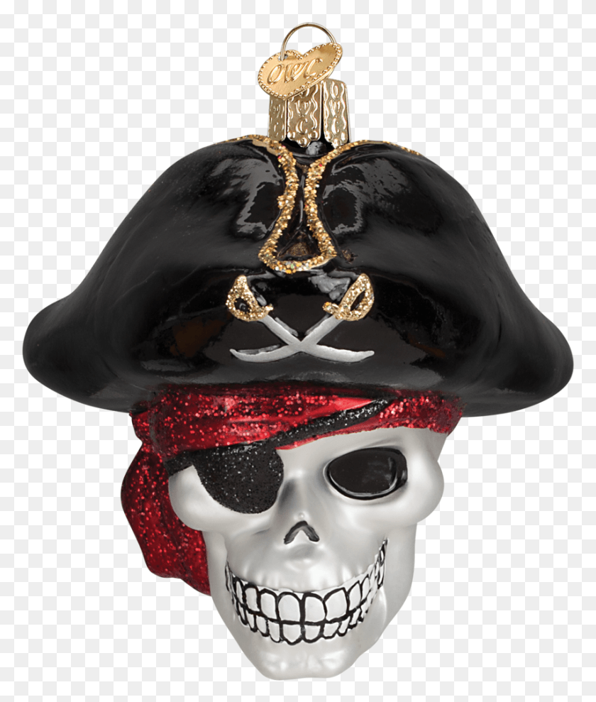855x1019 Picture Of Jolly Roger Skull Old World Christmas, Clothing, Apparel, Helmet HD PNG Download