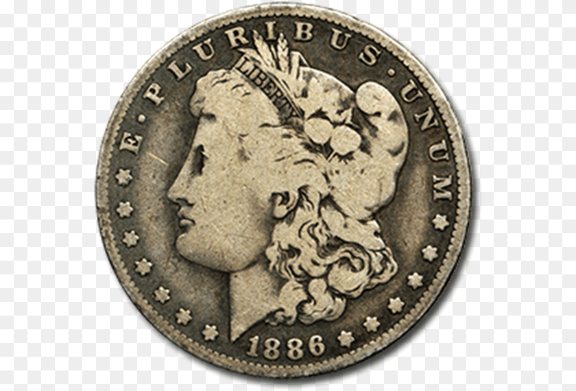 568x570 Picture Of Morgan Silver Dollar 1878 1904 1897 Silver Dollar, Coin, Money, Dime, Face PNG