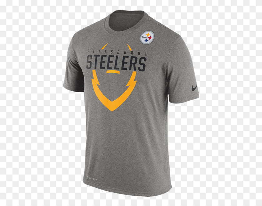 441x601 Picture Of Pittsburgh Steelers Nike Icon Grey T Shirt Active Shirt, Clothing, Apparel, T-shirt HD PNG Download