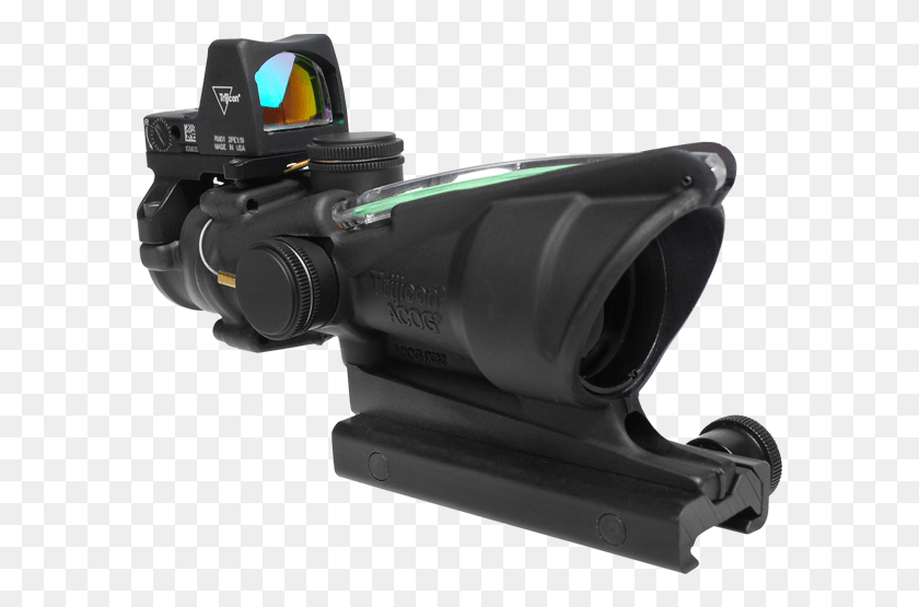592x495 Picture Of Trijicon Acog Dual Illuminated Green Crosshair Video Camera, Camera, Electronics, Gun HD PNG Download
