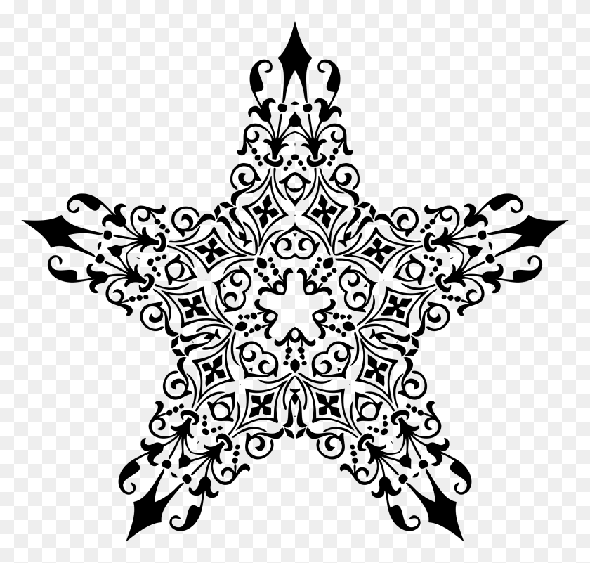 2308x2194 Picture Royalty Free Divider Design Clipart Decorative Star Black And White, Gray, World Of Warcraft HD PNG Download
