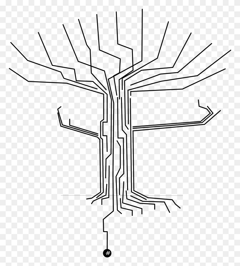 1515x1695 Файл Изображения Gnulinux Tree Wikimedia Commons Sketch, Серый, World Of Warcraft Hd Png Download