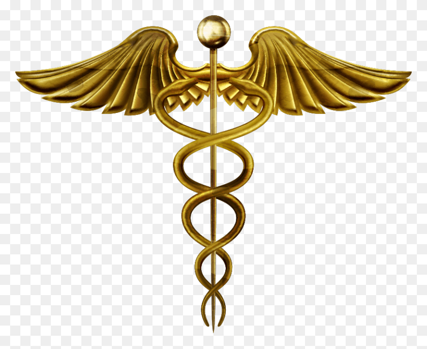 812x652 Png Изображение - Посох Как Символ На Прозрачном Фоне, Медицинский Символ, Крест, Эмблема, Золото Png Скачать